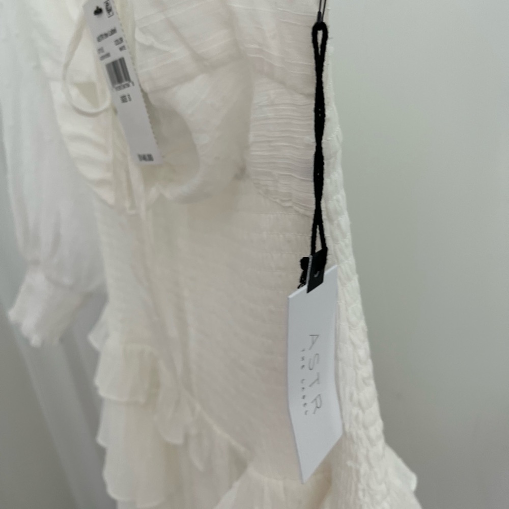 White ASTR Ruffle Dress Small - Picture 5 of 5
